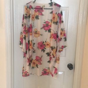 Kimono style sheer cardigan